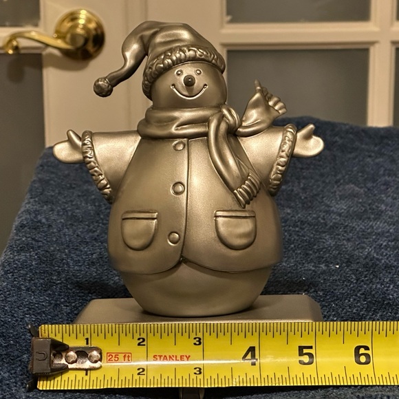 Silver snowman stocking holder. So cute! - Picture 7 of 7